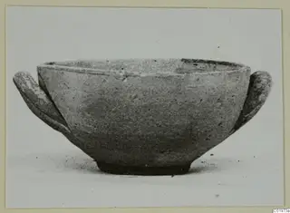 Plain White bowl with two small horizontal handles, from the Kastros tombs at Lapithos