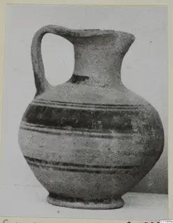 Handled jug with painted bands, Pottery White Painted I - II, from the Kastros tombs at Lapithos