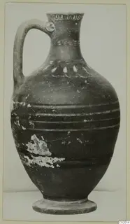Bichrome-Red pottery jug with strap handle, from Vouni