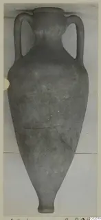 Two-handled pottery vessel with a pointed lower body, Pottery Plain White VI from Vouni