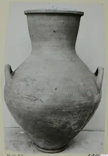 Pottery Plain White IV-V: a large two-handled jar with a narrow neck, photographed against a plain background