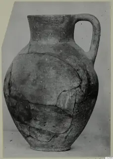 Jug from Marion with a single handle and narrow neck, reassembled from broken pieces