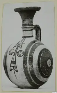 Jug with a flared mouth, banded neck and painted bands on the body, from Marion