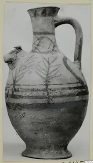 Pottery jug, White Painted VII, from Marion tomb 59, with painted bands and branch motifs