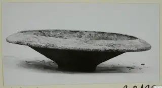 Shallow bowl with a wide flaring rim and a small ring base, photographed from the side.