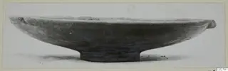 Shallow bowl with a short ring foot, side view; pottery find from the Marion tombs series