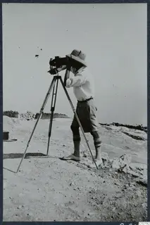 John Lindros photographing with a large camera on a tripod at Vouni