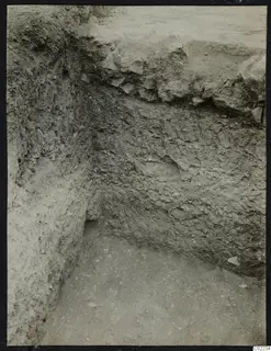 Excavation trench at Ayios Iakovos with stones set in the soil section