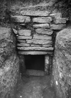 Dromos of Tomb 24 at Amathus, with stone slabs over the open entrance to the tomb chamber
