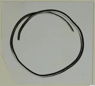 Thin hoop ring from Enkomi, its two ends overlapping at the top.