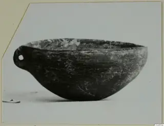 Bowl with a pierced lug handle, Pottery Red Polished IV, from Ayios Iakovos