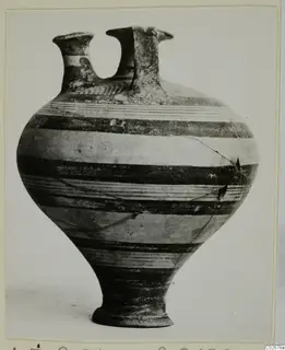 Stirrup jar with horizontal banded decoration, from Ayios Iakovos