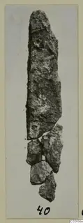 Iron knife blade from Marion, Tombs 6 A and 6 B, broken into several corroded fragments.