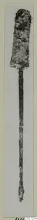 Bronze toilet-requisite from Marion, Tomb 55: a long thin implement with a flat, broadened upper end