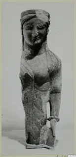 Limestone statue of a standing female figure from Kition, front view