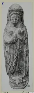 Standing figurine with a veiled head and hands folded at the chest, from Vouni