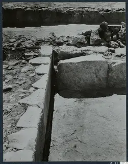 Excavated walls of large squared stone blocks at the palace at Vouni