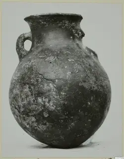 Round-bodied pottery vessel with a single loop handle and flared rim, Red Polished I from Lapithos