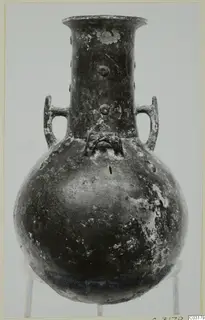 Pottery Red Polished III amphora from Lapithos, with two handles, a flared neck and a rounded body