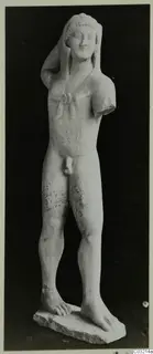 Limestone statue of a standing nude male figure, from Kition
