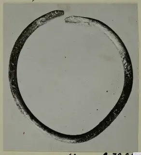 Ring-shaped object with a snake head at each end, from Marion Tomb 60