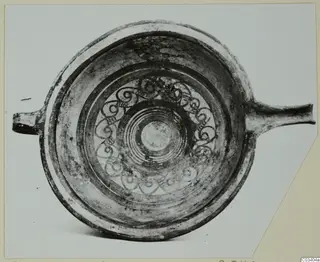 Bowl-jar from Enkomi with a painted spiral pattern, seen from above