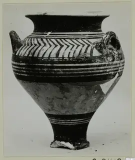 Levanto-Helladic Ware bowl-jar with a chevron band on the shoulder and two handles