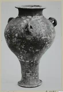 Pottery Base-Ring Ware vessel with two loop handles, from Enkomi