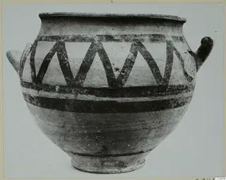 Pottery White Painted Wheel-made pot with a zigzag band, from Enkomi