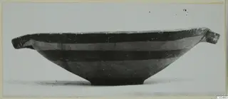Bowl-jar of Levanto-Helladic ware with dark painted bands and a projection at each side of the rim, from Enkomi