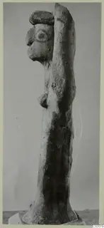 Terracotta figurine with one arm raised, seen in side view, Terracotta Minor Plastic 3