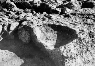 Offering pit by altar 154 in Room XLIII A at Cholades, Soli, after excavation.