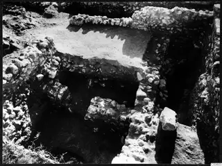 Excavated stone walls and rubble foundations at Soli, Cholades Temples A-B