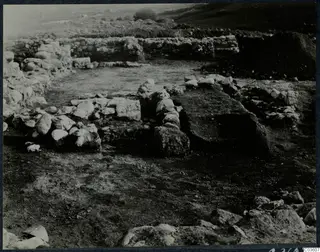 Excavation at Soli, Cholades temples, showing exposed stone walls and rubble foundations on cleared ground