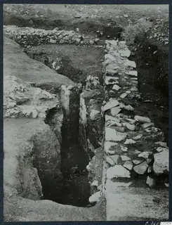 Excavated trench with stone walls at the Cholades Temples A-B at Soli