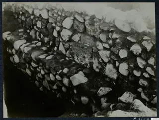 Excavated wall of rough fieldstones at Soli, Cholades Temples A-B