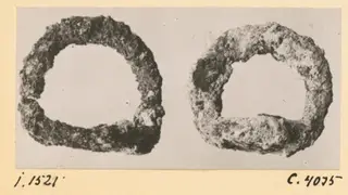 Two corroded iron rings from Idalion, photographed side by side