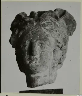 Terracotta head fragment with ridged hair, from Soli