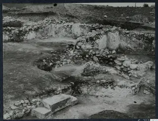 Excavated stone walls and a stone staircase at Soli, Cholades Temples A-B.