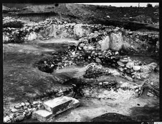 Excavated stone walls and a stone staircase at Soli, Cholades Temples A-B