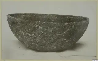 Deep, rough-surfaced bowl from Amathus, shown on a pale background