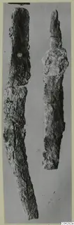 Two corroded iron tools from Amathus, shown side by side.