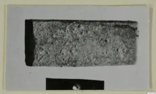 Rectangular bone piece from Amathus, shown on a grey card mount