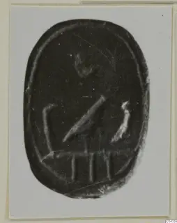 Oval stone seal or gem with an incised design, from Ayia Irini