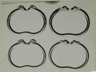 Four gold bracelets with animal-head terminals from Vouni, arranged in two rows of two