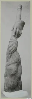 Marble sculpture fragment of a hand gripping a rod, from Soli