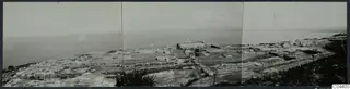 Panoramic view of the ruins of Vouni Palace on a hillside above the sea