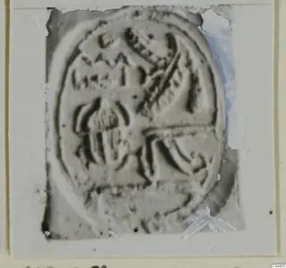 Oval glyptic (seal or gem) with incised motifs, from Ayia Irini