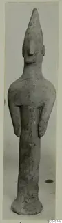 Terracotta figurine of a standing figure with a tall pointed head, from Ayia Irini