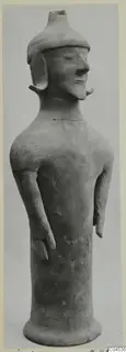 Terracotta figurine of a standing figure with a cap and moustache, from Ayia Irini
